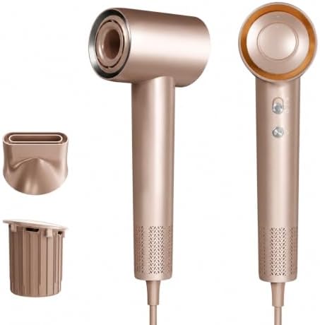 MIAMOR High-Speed Hair Dryer with 130,000 RPM Brushless Motor, 400M Negative Ions Blow Dryer for Fast Drying, Quiet Professional Ionic Hairdryer with Magnetic Nozzle & Fragrance Capsule, Champagne by MIAMORBuyNow