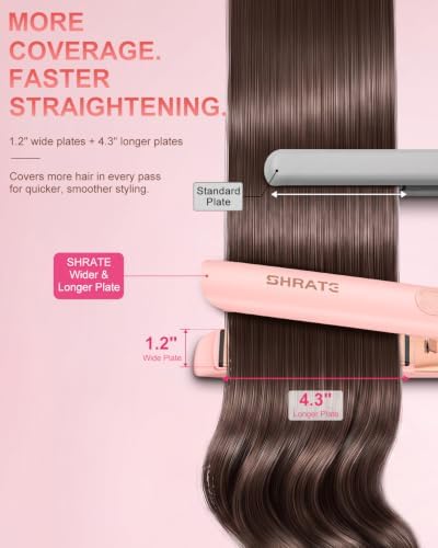 SHRATE Flat Iron Hair Straightener | 2 in 1 Flat Iron and Curler | 1.2 Inch - Image 3