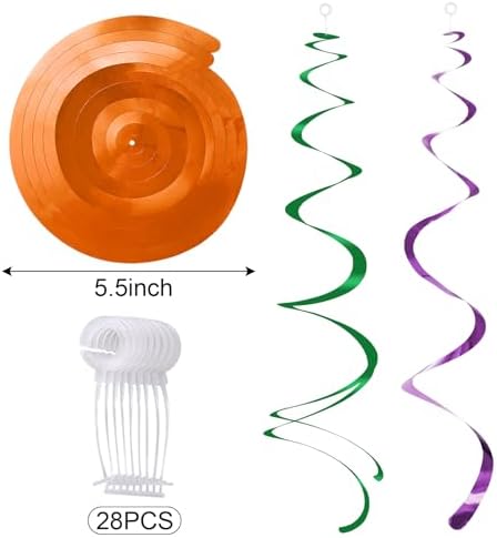 Colorful Ceiling Swirl Foil Decorations Hanging Plastic Streamer Themed Swirl Party Decoration for Wedding Thanksgiving Day Graduation Celebration, Pack of 28 (Rainbow) - Image 6