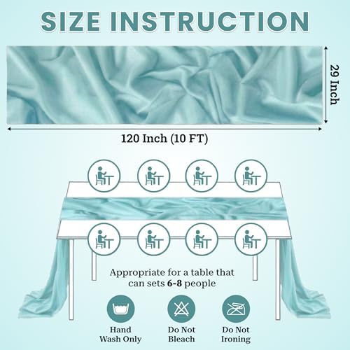 Pack of 20 Chiffon Table Runners 29 x 120 Inch, 10FT Long - Teal - Image 3