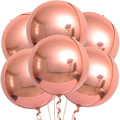 KatchOn Rose Gold Balloons - 22 Inch, Pack of 6, Bridal Shower Decoration by KatchOn