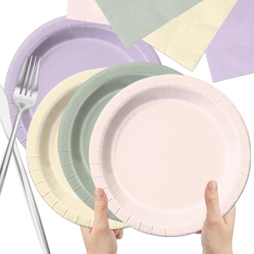 CMUSKO Fairy Birthday Party Decorations - 60pcs Pink Purple Green Plates and Napkins for Spring Wildflower Butterfly Garden Tea Party Tableware Set - Image 5