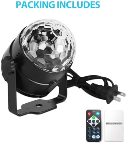 NEQUARE Disco Ball Party Lights 1-Pack, Sound Activated Strobe with Remote - Image 4