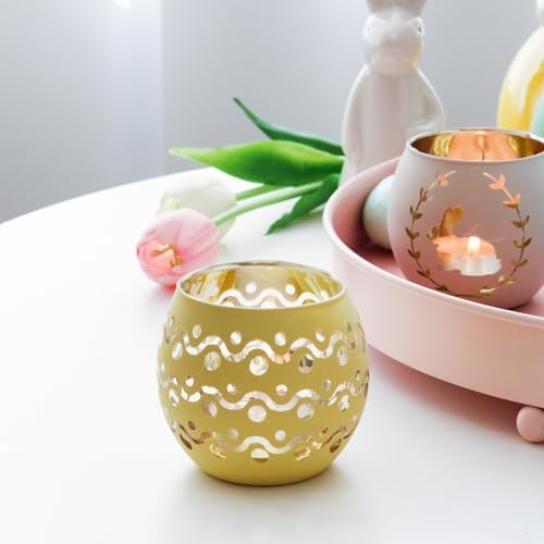 SHMILMH Easter Table Decorations 6PCS Glass Votive Tealight Candle Holders, Indoor Centerpiece Decorations, Women Adult Easter Gifts - Image 4