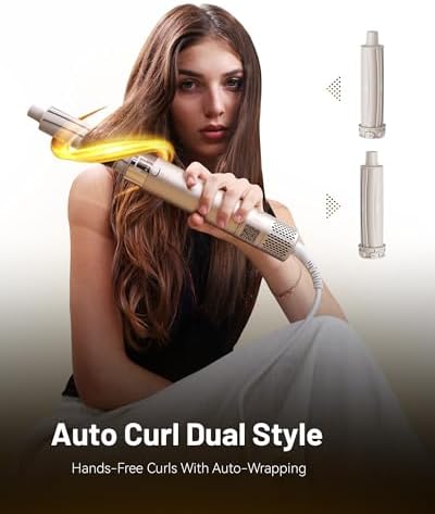 KAUGIC 6 in 1 Hot Air Hair Styler Dryer Multi-Styler - High Speed Hair Styling Tools with No Heat Damage, Auto Wrap Curler as A Gift for Fast Drying Curling Smoothing Volumizing Cool Shot - Image 2