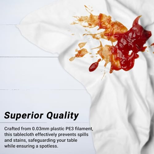 12 Packs Disposable Table Cloths, Plastic Tablecloths for Rectangle Tables - Image 4