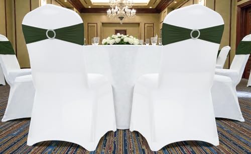 Pack of 100 Spandex Chair Sashes for Wedding Party & Event – Olive Green - Image 6