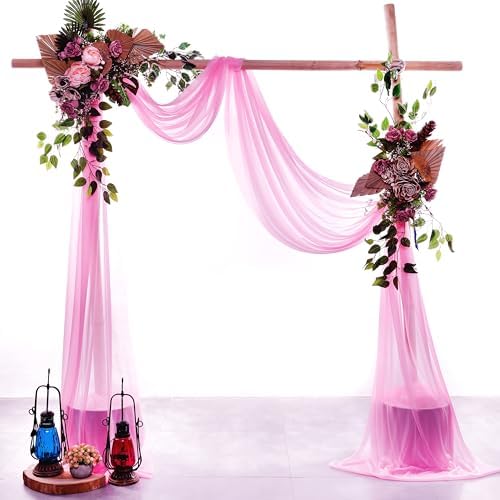 Pack of 2 Wedding Arch Drape Panel Fabric 30" x 100ft - Bubblegum Pink - Image 2