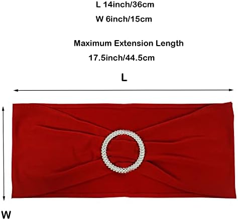 Spandex Chair Sashes Bands 100PCS Stretch Chair Ties Bows with Buckle Slider for Wedding Party Banquet Decoration (Red)… - Image 4