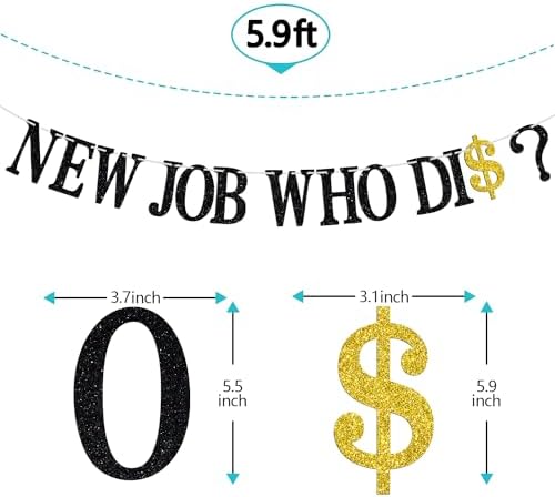 New Job Who Dis Banner - Congrats Coworker/The Beginning of a New Chapter - Job Gift for Her/His - Going Away/Corporation Farewell Party Decoration Supplies - Image 2