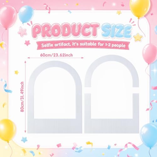 Beeveer 32 x 24 in Large Photo Booth Selfie Frame Props, White Arch - Image 2