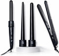 HerStyler Ceramic Flat Iron & Curling Wand Set - 3 Interchangeable Barrels by Herstyler