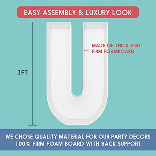 3FT DIY Mosaic Balloon Letter U Frame, Fillable Party Backdrop Decor - Image 2