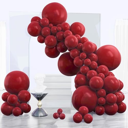 PartyWoo Burgundy Balloons 140pcs Dark Chestnut Red Maroon Different Sizes by PartyWoo