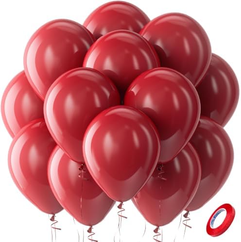 Bezente Maroon Balloons Latex Party Balloons 100 Pack 12 inch by Bezente