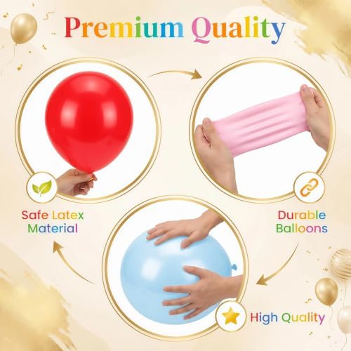 Assorted Bright Balloon Column Stand Kit Set of 2 with Base For Party Decor - Image 6