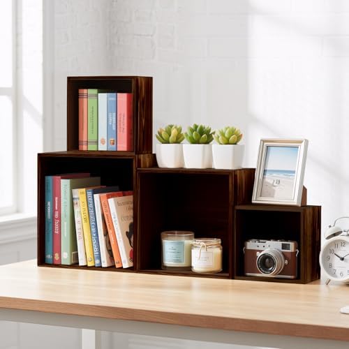8-Pack Pine Wood Buffet Risers, Multi-Size Nesting Cube Food Display Stands - Image 5