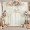 10ft x 8ft Ivory Backdrop Curtain for Parties, Polyester Photo Backdrop Drapes for Wedding Birthday Baby Shower Party Photography Background Home Decor by ENJOYYOURPARTY