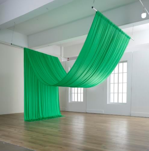 4 Panels 5ft(W) x 20ft(L) Green Ceiling Drapes for Wedding Parties by PartyVillage