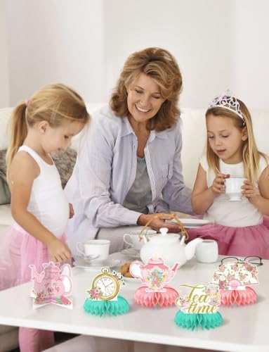 Tea Party Decorations, 9 Pcs Tea Party Table Decorations for Girls - Image 6