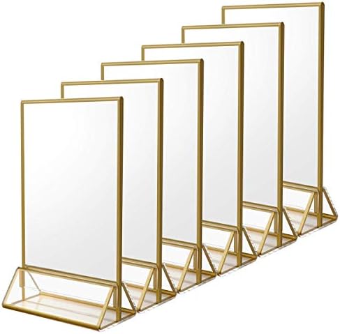 NIUBEE 4x6 Acrylic Sign Holder, Picture Frame, Wedding Table Numbers, 6pack by NIUBEE