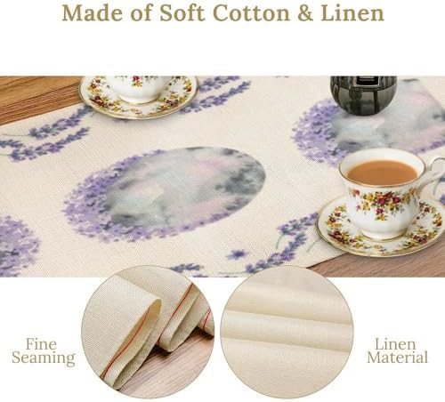 Moon Phase Floral Table Runner Boho Watercolor Moon Flowers Seasonal Spring Autumn Natural Dinner Runner for Farmhouse Kitchen Dining Table Holiday Party Decoration 13"x36" - Image 5