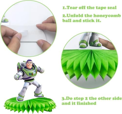 For Toy Story Birthday Party Supplies , 9Pcs Honeycomb Centerpieces for Toy Story Party Decorations, Double Sided Table Decorations Centerpieces Party - Image 3