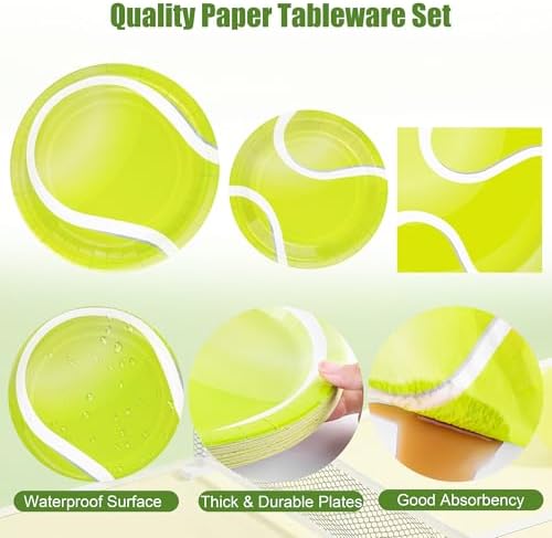 Kochorie 169 Pieces Tennis Party Supplies Disposable Tableware Set - Image 4