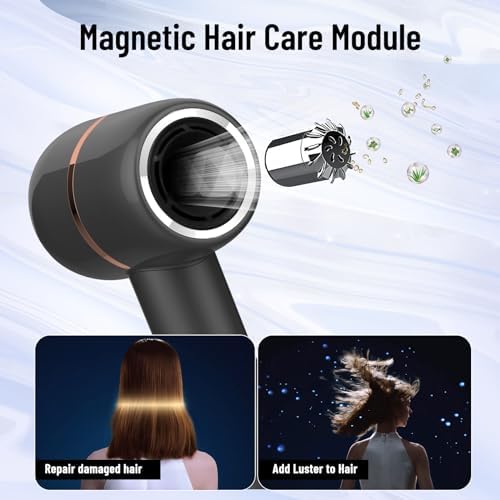 Hair Dryer - 110, 000 RPM Brushless Motor for Fast Drying, High-Speed Negative Ionic Blow Dryer with Magnetic Nozzle & LED Display & Aroma Module for Travel, Home Salon - Image 6