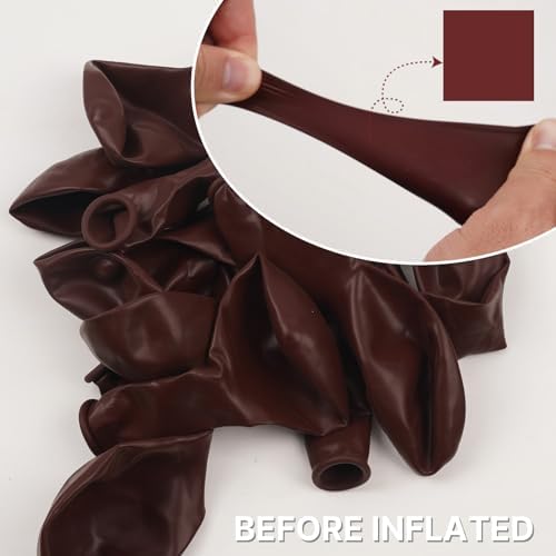 PartyWoo Burgundy Balloons 50pcs Dark Chestnut Red Maroon Dark 12 Inch - Image 4