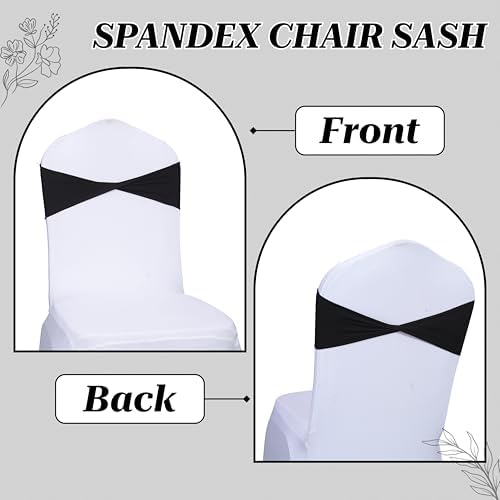 MDS Pack of 50 Spandex Chair Sashes Without Slider Buckles – Black - Image 4