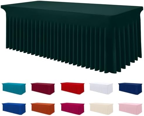 Smiry Spandex Elastic Fitted Table Cloth Skirt for 4FT Rectangle Table by Smiry