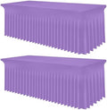 Smiry 2 Pack Spandex Elastic Fitted Table Cloth Skirt for 6FT Table by Smiry