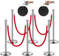 VIVOHOME Silver Stanchions and Velvet Ropes, 5 Feet Ropes and 39 Inch Posts by VIVOHOME