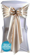 Leading Linens 50 pcs Ivory 108"x8" Satin Bow Sash Chair Cover Decoration by LeadingLinens