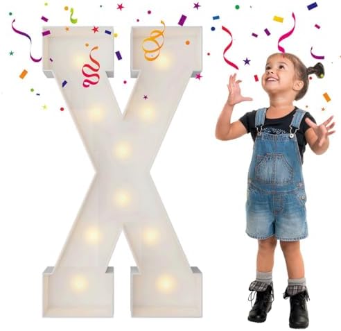 3FT Marquee Letters, Large Light Up Letters X for XV Birthday Party Decor by MerryMosaics