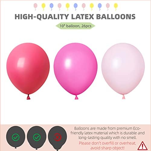 Balloon Column Kit Set of 2 With Balloons Included - Balloon Tower with Stand, Base, and Pole,Backdrop Decoration for Wedding, Baby Shower, Birthday Party, or Bachelorette Parties (Pink) - Image 3
