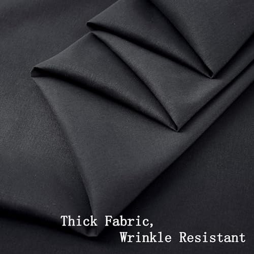 20 ft x 10 ft Thick Black Backdrop Curtain for Parties, 4 Panels Black Polyester Wedding Backdrop Drapes for Birthday Photography Background Party Backdrop Home Decorations - Image 3