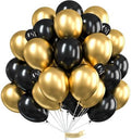 PartyWoo Black and Gold Balloons 66pcs 12 Inch Black Chrome Gold Balloons by PartyWoo