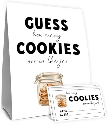 Cookie Monster Baby Shower Decorations,Guess How Many Baby Shower Game,Guess How Many Cookies are in the Jar,One Sweet Cookie Birthday Party Game & Activities 50 Cards and Sign by Unknown