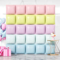 NISOCY 25PCS Pastel Square Foil Balloons Wall Backdrop by NISOCY