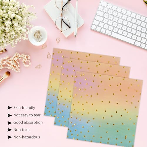 50PCS Colored Paper Plates and Napkins Set - Colourful and Gold Dot Disposable Party Tableware Dinnerware Set Party Supplies Decorations for Birthdays, Baby Shower, Weddings and Holidays - Image 5