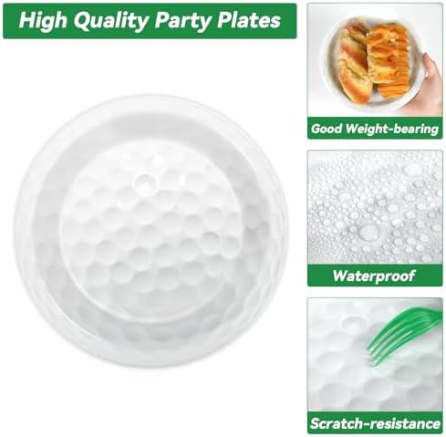 Qyeahkj 100 Pcs Golf Party Supplies Plates and Napkins Set Golf Birthday Decorations Paper Tableware Dinnerware Kit Disposable Sports Ball Themed Party Decor Favors for Kids Serves 25 - Image 3