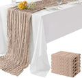 6 Pack Nude Cheesecloth Table Runner 35"×120" Gauze Fabric Table Runner by WeavingComfortHome