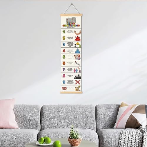 Ten Commandments Banner, Church Banner, Christian Rustic Hanging Door Flag, Farmhouse Decorations Outdoor Indoor, Church Activity Decor, Bible Lesson, Scripture and Words Decorations - Image 6
