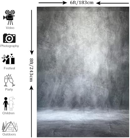 Abstract Photography Backdrop for Photoshoot 6x8ft,Grey,No Stand - Image 4