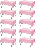 10-Pack Pink Tablecloths for Rectangle Tables, 60 x 102 Inches by DailySet