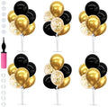 TONIFUL 6 Set Black Gold Balloon Stand Balloon Centerpieces for Table Decor by TONIFUL