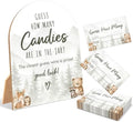 Woodland Adventure Baby Shower Game, Forest Animals Guess How Many Candies Are In The Jar, 6x8 Inch Arch Wooden Sign With Stand And 50 Guessing Cards, Gender Reveal Party Supplies & Decorations - JC10 by Unknown