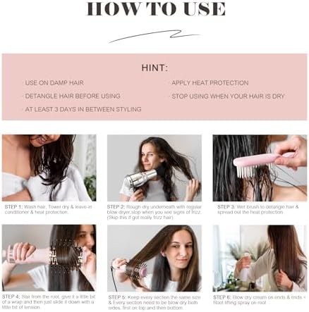 Dual Voltage Travel Size Hot Air Brush Dryer & Styler for European Travel - Image 6